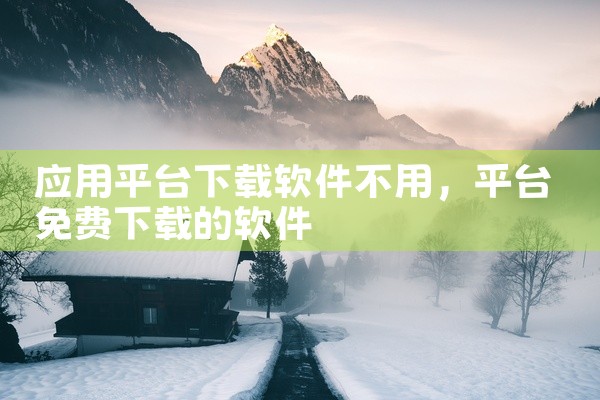 应用平台下载软件不用